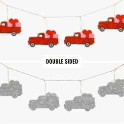 72 In. H Matal Valentine's Truck Garland -The Home Depot Shop glitzhome seasonal decorations 2005000062 1f 1000