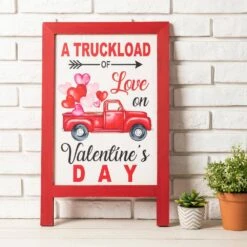 24 In. H Valentine's Wooden Truck Porch Sign/Standing Decor 8 24 In. H Valentine's Wooden Truck Porch Sign/Standing Decor -The Home Depot Shop glitzhome seasonal decorations 2005000063 4f 1000
