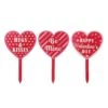 15 In. H Set Of 3 Wooden Heart-Shaped Yard Stake