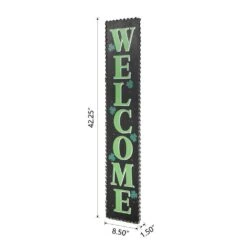 42 In. H Lighted St. Patrick's Wooden WELCOME Porch Sign -The Home Depot Shop glitzhome seasonal decorations 2015600005 c3 1000