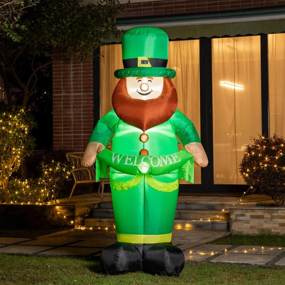 95 In. H Lighted St. Patrick's Inflatable Leprechaun Decor 1 95 In. H Lighted St. Patrick's Inflatable Leprechaun Decor