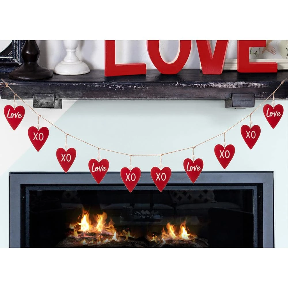 72 In. Wooden/Metal Valentine's Heart Garland 6 72 In. Wooden/Metal Valentine's Heart Garland - Image 6