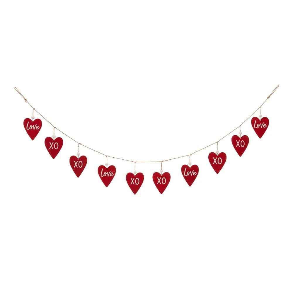72 In. Wooden/Metal Valentine's Heart Garland 1 72 In. Wooden/Metal Valentine's Heart Garland