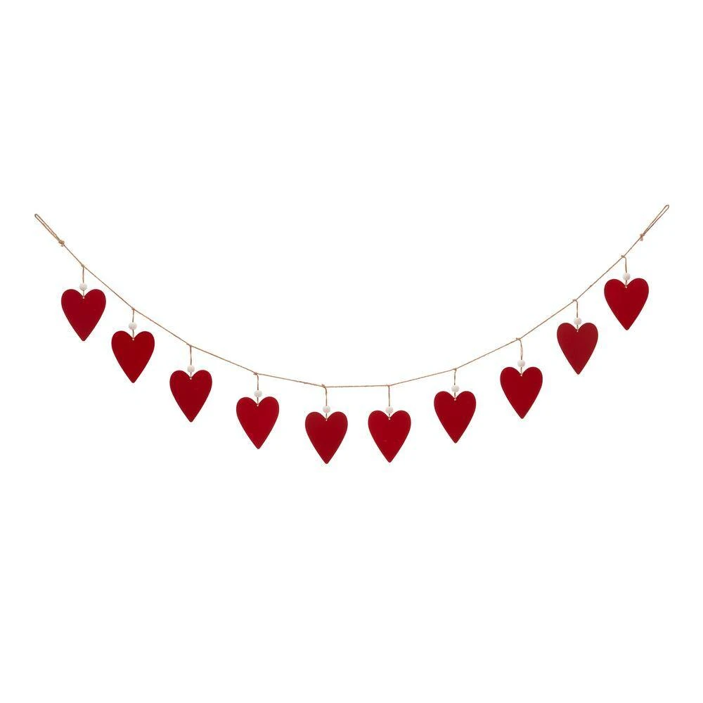 72 In. Wooden/Metal Valentine's Heart Garland 2 72 In. Wooden/Metal Valentine's Heart Garland - Image 2