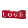 12 In. L X 4.13 In. H Wooden Valentine's Love/XoXo/Huge/Kiss All Round Candle Holder Table Decor