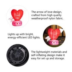 59 In. Lighted Valentine's Inflatable Heart Decor -The Home Depot Shop glitzhome seasonal decorations 2019400015 4f 1000