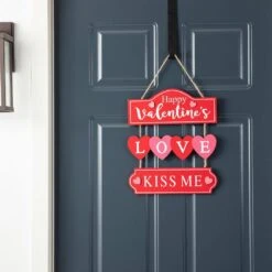 13.50 In. H Valentine's Wooden LOVE Word Sign Door Hanger -The Home Depot Shop glitzhome seasonal decorations 2019400025 31 1000