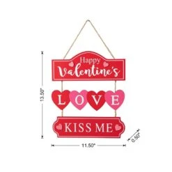 13.50 In. H Valentine's Wooden LOVE Word Sign Door Hanger -The Home Depot Shop glitzhome seasonal decorations 2019400025 c3 1000