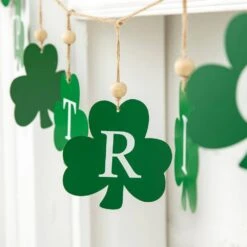 72 In. Metal Shamrocks Garland -The Home Depot Shop glitzhome seasonal decorations 2029100001 1f 1000