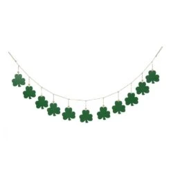 72 In. Metal Shamrocks Garland -The Home Depot Shop glitzhome seasonal decorations 2029100001 44 1000