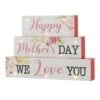 12 In. L Lighted Wooden Happy Mother's Day Block Sign