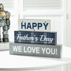 12 In. L Lighted Wooden Happy Father's Day Block Sign 9 12 In. L Lighted Wooden Happy Father's Day Block Sign -The Home Depot Shop glitzhome seasonal decorations 2031600004 31 1000