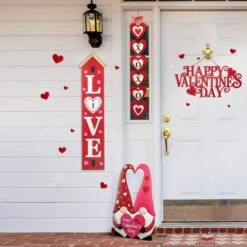 42 In.H Valentine's Woodenin.LOVE In. House-shaped Porch Decor -The Home Depot Shop glitzhome seasonal decorations 2032000004 31 1000