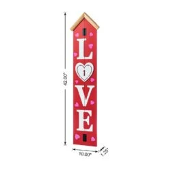 42 In.H Valentine's Woodenin.LOVE In. House-shaped Porch Decor -The Home Depot Shop glitzhome seasonal decorations 2032000004 c3 1000