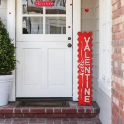 39.25 In. H Valentine's Wooden HELLO VALENTINE Porch Decor -The Home Depot Shop glitzhome seasonal decorations 2032000005 31 1000