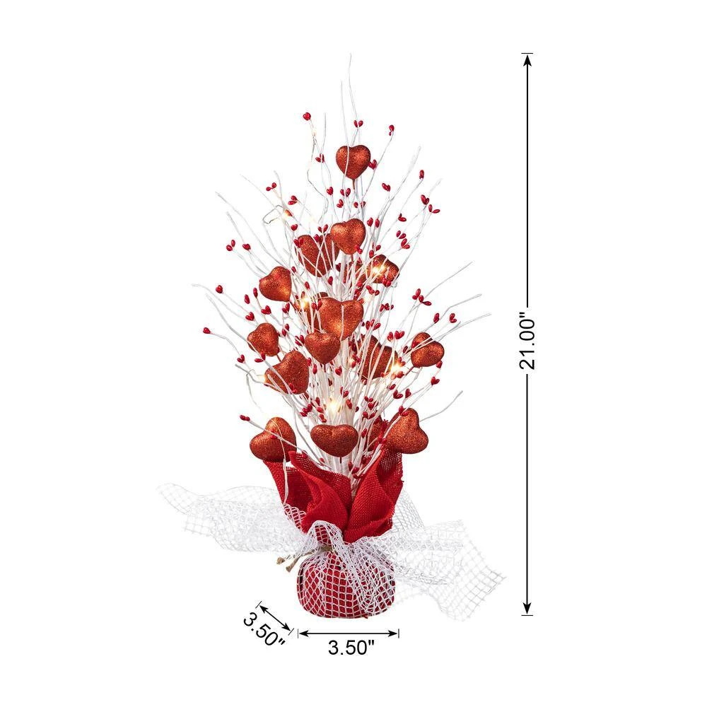 21 In. H Lighted Valentine's And Christmas Heart Table Tree 4 21 In. H Lighted Valentine's And Christmas Heart Table Tree - Image 4