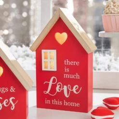 8.50 In. H Valentine's Lighted Wooden House-shaped Table Decor(Set Of 2) 16 8.50 In. H Valentine's Lighted Wooden House-shaped Table Decor(Set Of 2) -The Home Depot Shop glitzhome seasonal decorations 2032100008 44 1000