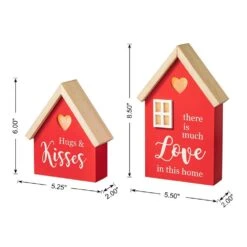 8.50 In. H Valentine's Lighted Wooden House-shaped Table Decor(Set Of 2) 14 8.50 In. H Valentine's Lighted Wooden House-shaped Table Decor(Set Of 2) -The Home Depot Shop glitzhome seasonal decorations 2032100008 4f 1000