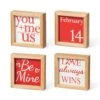 Valentine's 4 In. H Wooden Block Table Decor (Set Of 4 )