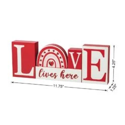 4.25 In. H Valentine's Wooden LOVE Table Decor 12 4.25 In. H Valentine's Wooden LOVE Table Decor -The Home Depot Shop glitzhome seasonal decorations 2032100010 4f 1000