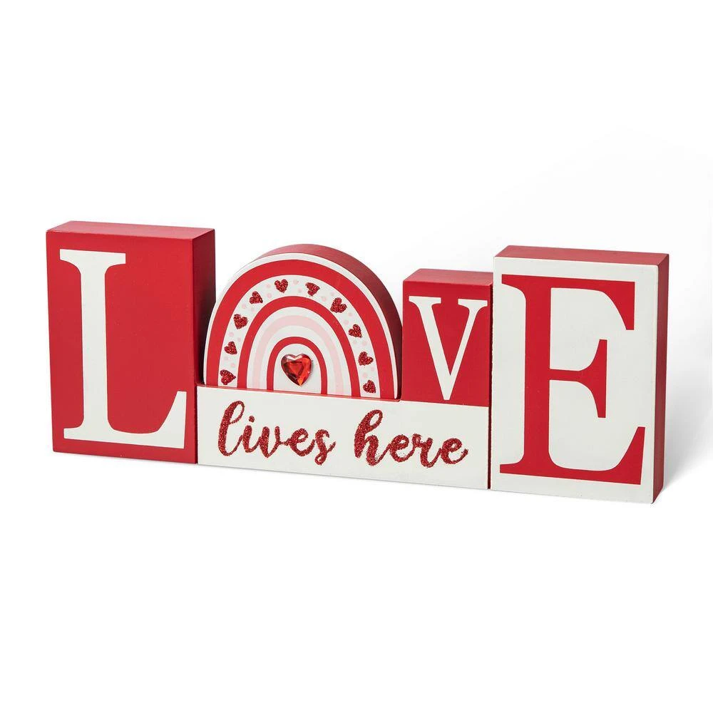 4.25 In. H Valentine's Wooden LOVE Table Decor 1 4.25 In. H Valentine's Wooden LOVE Table Decor