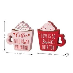 Wooden Valentine's Coffee Cup Table Decor (Set Of 2) 12 Wooden Valentine's Coffee Cup Table Decor (Set Of 2) -The Home Depot Shop glitzhome seasonal decorations 2032100011 c3 1000