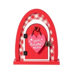 Valentine's 8.5 In. H Wooden Door-Shaped Photo Frame Table Decor -The Home Depot Shop glitzhome seasonal decorations 2032100015 4f 1000