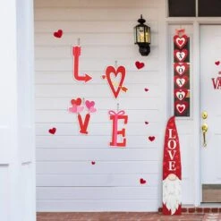28 In. H Valentine's Metal LOVE Yard Stake(KD, 2 Function) (Set Of 4) -The Home Depot Shop glitzhome seasonal decorations 2032200001 77 1000