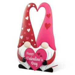 30 In. H Valentine's Metal Gnome Couple Yard Stake(KD, 3 Function) -The Home Depot Shop glitzhome seasonal decorations 2032200002 4f 1000
