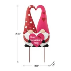 30 In. H Valentine's Metal Gnome Couple Yard Stake(KD, 3 Function) -The Home Depot Shop glitzhome seasonal decorations 2032200002 c3 1000