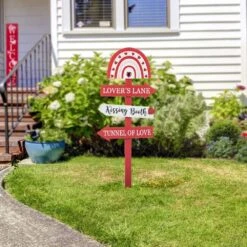 41.75 In. H Valentine's Wooden Rainbow Word Sign Patch And Yard Stake 11 41.75 In. H Valentine's Wooden Rainbow Word Sign Patch And Yard Stake -The Home Depot Shop glitzhome seasonal decorations 2032200004 31 1000