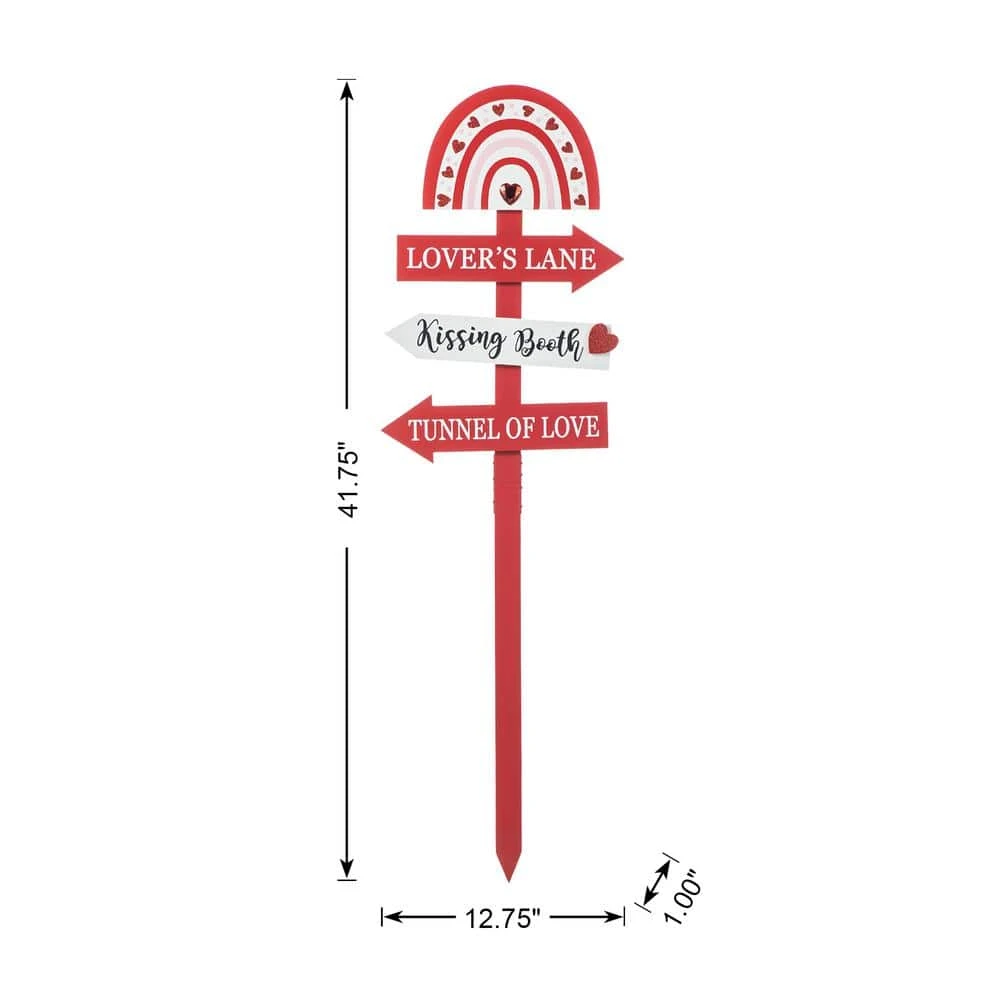 41.75 In. H Valentine's Wooden Rainbow Word Sign Patch And Yard Stake 4 41.75 In. H Valentine's Wooden Rainbow Word Sign Patch And Yard Stake - Image 4