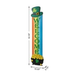 42 In. H St.Patrick's Wooden Rainbow And Pot Of Gold Porch Decor -The Home Depot Shop glitzhome seasonal decorations 2032700005 4f 1000