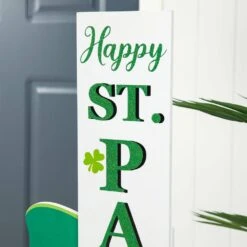36 In. H St. Patrick's Wooden Leprechaun HAPPY ST.PATRICK'S DAY Porch Decor -The Home Depot Shop glitzhome seasonal decorations 2032700008 1f 1000