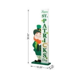 36 In. H St. Patrick's Wooden Leprechaun HAPPY ST.PATRICK'S DAY Porch Decor -The Home Depot Shop glitzhome seasonal decorations 2032700008 4f 1000