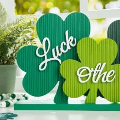 9.5 In. H St.Patrick's Wooden Shamrocks Table Decor 13 9.5 In. H St.Patrick's Wooden Shamrocks Table Decor -The Home Depot Shop glitzhome seasonal decorations 2032800006 1f 1000