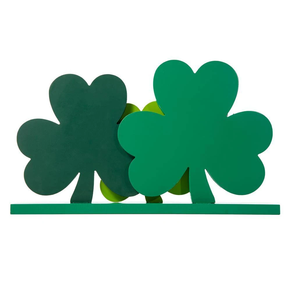 9.5 In. H St.Patrick's Wooden Shamrocks Table Decor 3 9.5 In. H St.Patrick's Wooden Shamrocks Table Decor - Image 3