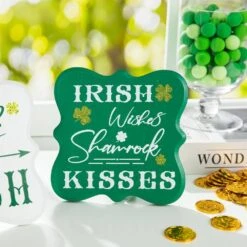 6.00 In. H St. Patrick's Wooden Table Decor (Set Of 2) 16 6.00 In. H St. Patrick's Wooden Table Decor (Set Of 2) -The Home Depot Shop glitzhome seasonal decorations 2032800007 fa 1000