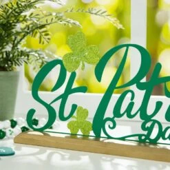 6.75 In. H St. Patrick's Metal Table Decor 15 6.75 In. H St. Patrick's Metal Table Decor -The Home Depot Shop glitzhome seasonal decorations 2032800008 1f 1000