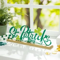 6.75 In. H St. Patrick's Metal Table Decor 17 6.75 In. H St. Patrick's Metal Table Decor -The Home Depot Shop glitzhome seasonal decorations 2032800008 31 1000