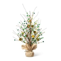 21 In. Lighted St.Patrick's And Christmas Gold Coin Table Tree