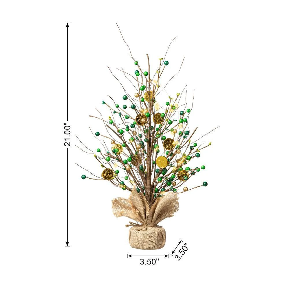 21 In. Lighted St.Patrick's And Christmas Gold Coin Table Tree 4 21 In. Lighted St.Patrick's And Christmas Gold Coin Table Tree - Image 4