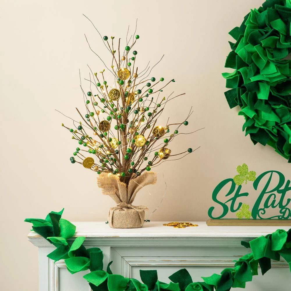 21 In. Lighted St.Patrick's And Christmas Gold Coin Table Tree 2 21 In. Lighted St.Patrick's And Christmas Gold Coin Table Tree - Image 2
