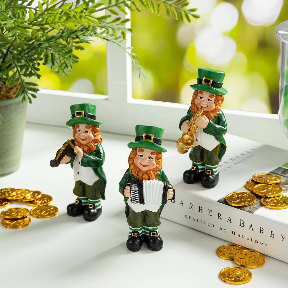 5 In. H St. Patrick's Leprechaun Musicians Resin Table Decor (Set Of 3) 9 5 In. H St. Patrick's Leprechaun Musicians Resin Table Decor (Set Of 3) - Image 9