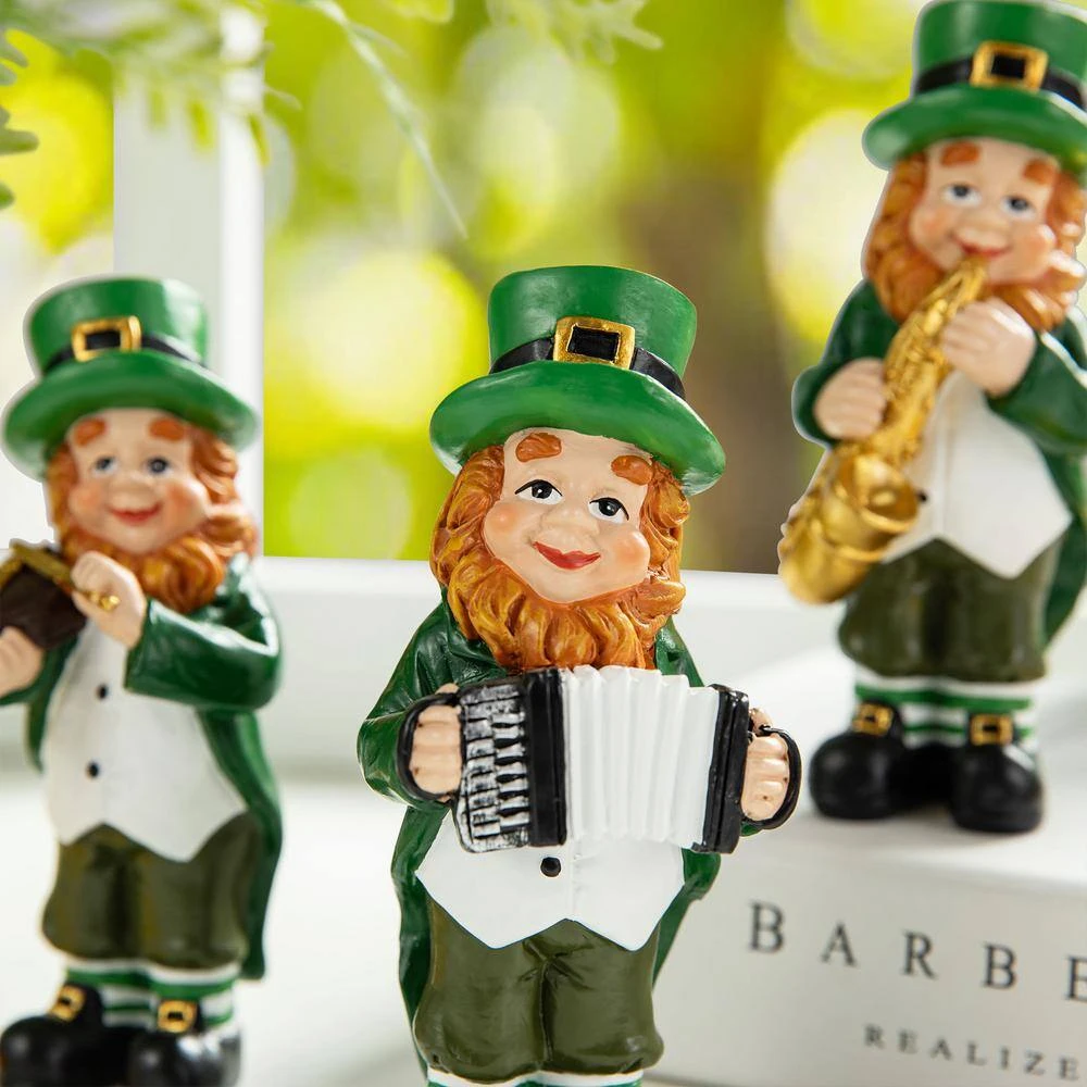 5 In. H St. Patrick's Leprechaun Musicians Resin Table Decor (Set Of 3) 7 5 In. H St. Patrick's Leprechaun Musicians Resin Table Decor (Set Of 3) - Image 7