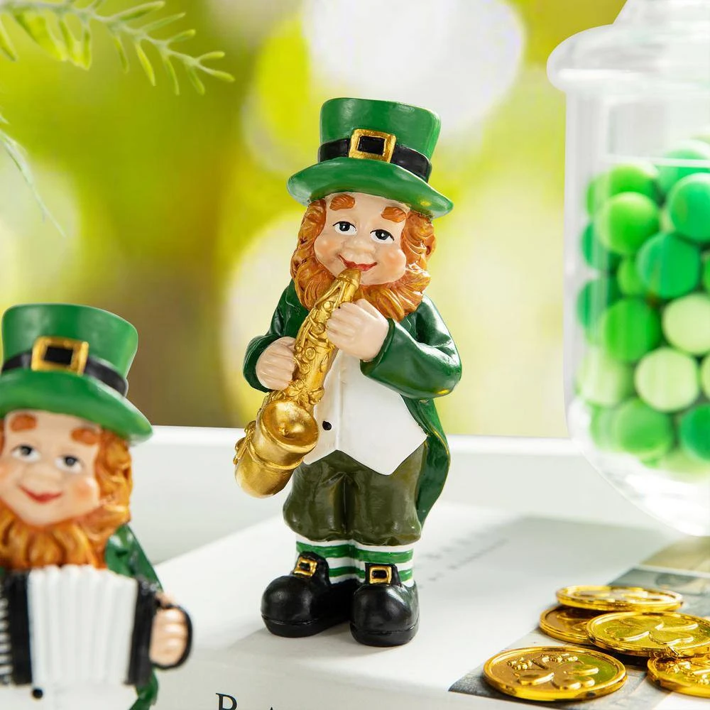5 In. H St. Patrick's Leprechaun Musicians Resin Table Decor (Set Of 3) 8 5 In. H St. Patrick's Leprechaun Musicians Resin Table Decor (Set Of 3) - Image 8