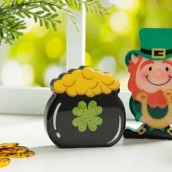 6 In. H St Patrick's Epoxy Wooden Shamrock & Pot Of Gold & Leprechaun Table Decor(Set Of 4) 18 6 In. H St Patrick's Epoxy Wooden Shamrock & Pot Of Gold & Leprechaun Table Decor(Set Of 4) -The Home Depot Shop glitzhome seasonal decorations 2032800013 44 1000