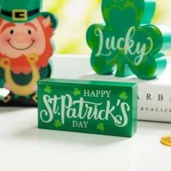 6 In. H St Patrick's Epoxy Wooden Shamrock & Pot Of Gold & Leprechaun Table Decor(Set Of 4) 20 6 In. H St Patrick's Epoxy Wooden Shamrock & Pot Of Gold & Leprechaun Table Decor(Set Of 4) -The Home Depot Shop glitzhome seasonal decorations 2032800013 76 1000