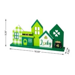 8.50 In. H St. Patrick's Wooden LUCKY House Table Decor -The Home Depot Shop glitzhome seasonal decorations 2032800014 4f 1000
