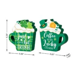 5.25 In. H St. Patrick's Wooden Coffee Cup Table Decor (Set Of 2) -The Home Depot Shop glitzhome seasonal decorations 2032800015 4f 1000